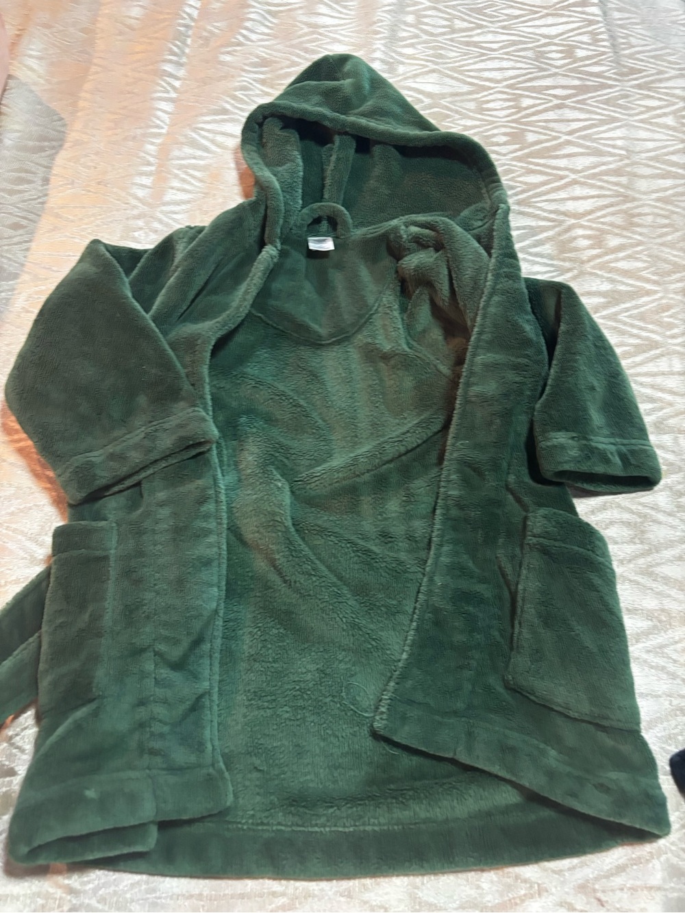 Boys Tucker & Tate Plush Hooded Coat in Deep Green size 4